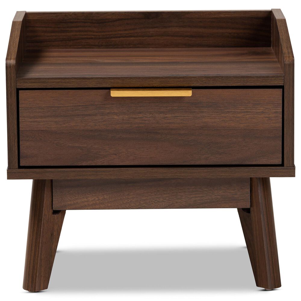 Baxton Studio Lena 1-Drawer Nightstand in Walnut Brown, , large