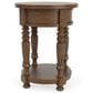 Riverside Furniture Eastlake 1-Drawer Round Side Table in Whiskey Oak, , large