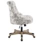 Linon Home Decor Sinclair Office Chair with Floral Gray Cushion in Grey Wash, , large