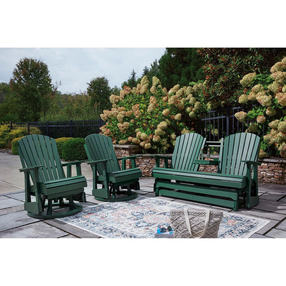 Ashley Shell Beach Patio Swivel Glider Chair in Green, , large