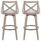 LumiSource Charlotte Swivel Bar Stool with Cream Fabric Upholstery in Light Grey and Black (Set of 2), , large