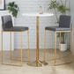 Lumisource Fuji Stackable Barstool with Grey Faux Leather in Gold (Set of 2), , large