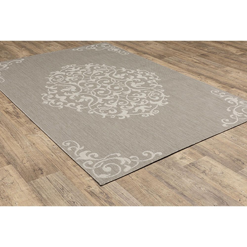 Oriental Weavers Portofino 6649W 6&#39;7&quot; x 9&#39;2&quot; Gray Area Performance Rug, , large