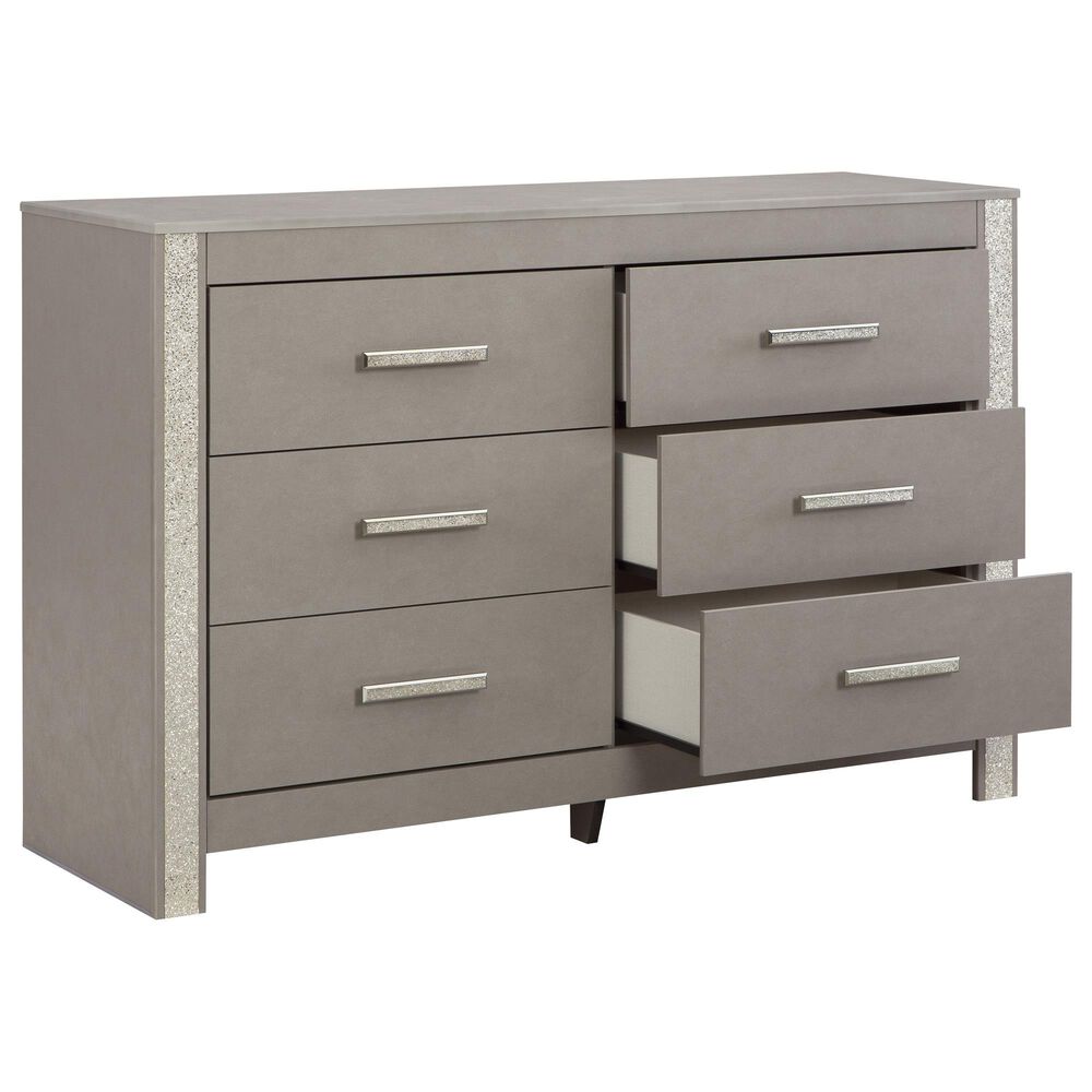 Signature Design by Ashley Surancha 5Piece Queen Panel Bedroom Set in Gray NFM