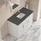 James Martin Bellshire 48" Single Bathroom Vanity in Bright White with 3 cm Parisien Bleu Silestone Top and Rectangular Sink, , large