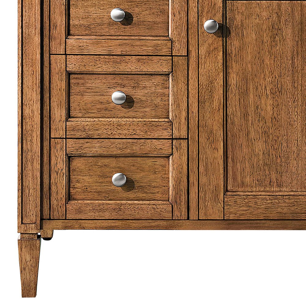 James Martin Vanities Brittany 30&quot; Single Bathroom Vanity in Saddle Brown with 3 cm Victorian Silver Quartz Top and Rectangular Sink, , large
