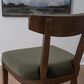 Linon Home Decor Ballard Side Chair with Green Cushion in Warm Maple Truffle, , large