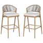 Hearth and Haven 30" Outdoor Barstool with Maple Frame in Beige (Set of 2), , large