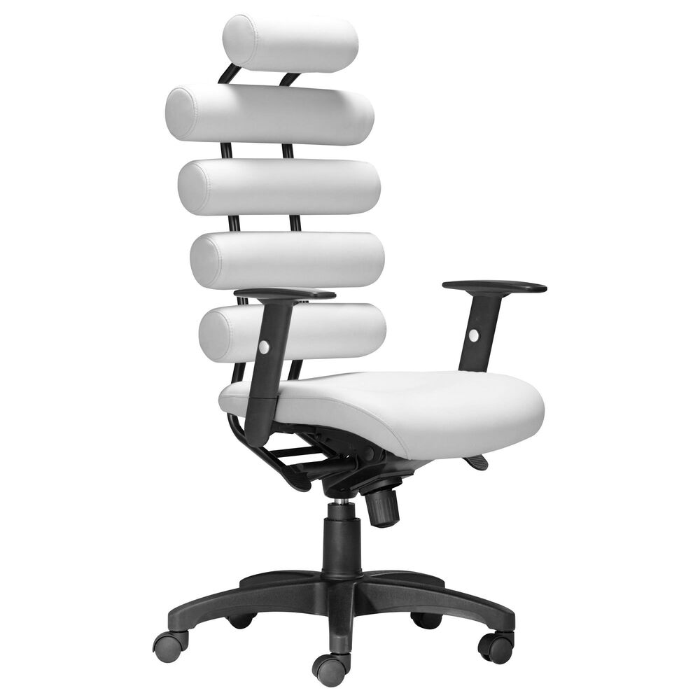 Zuo Modern Unico Office Chair in White, , large