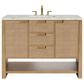 James Martin Vanities Solene 48" Single Bathroom Vanity in Seaside Oak with 3 cm Victorian Silver Quartz Top and Rectangular Sink, , large