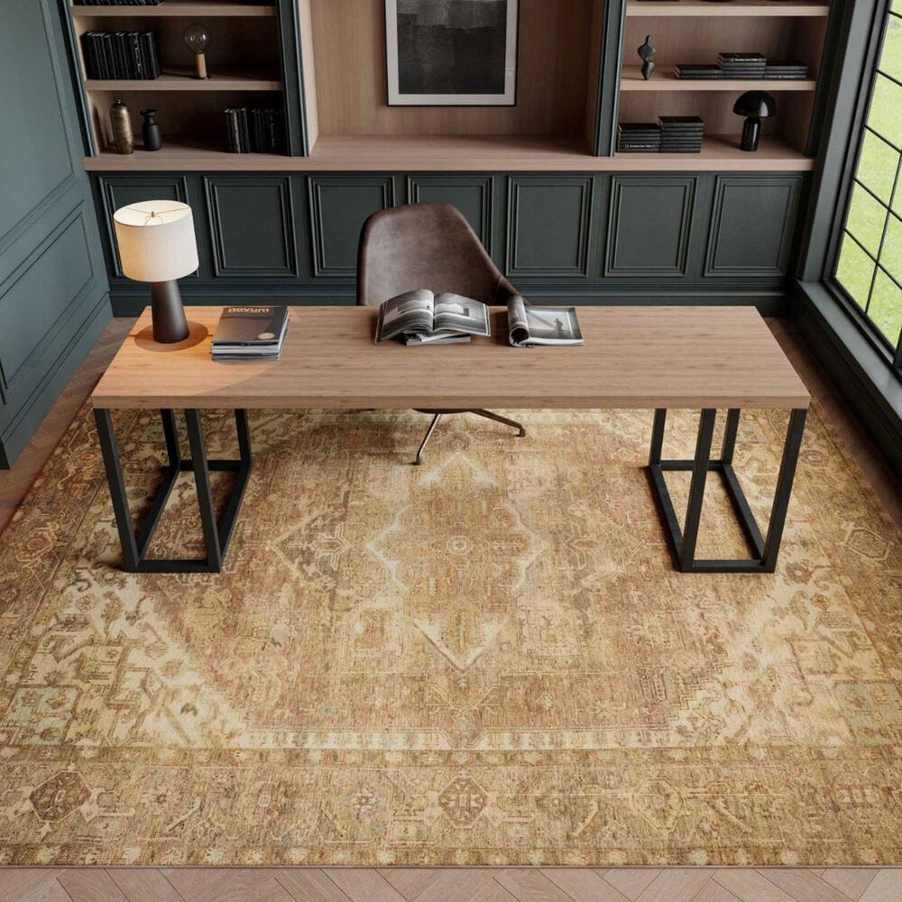 Nourison Vintage Washables Gold 7'10" x 9'10" Area Rug, , large