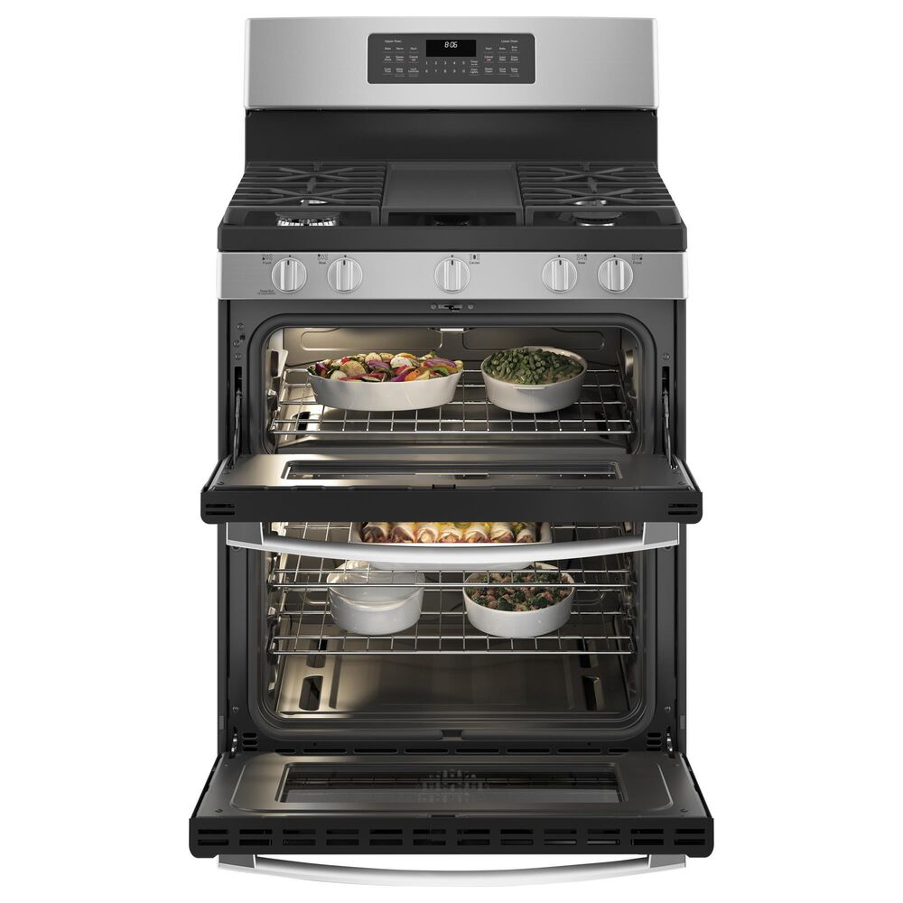 GE Appliances 30&quot; Freestanding Gas Double Oven Range with Convection in Stainless Steel, , large