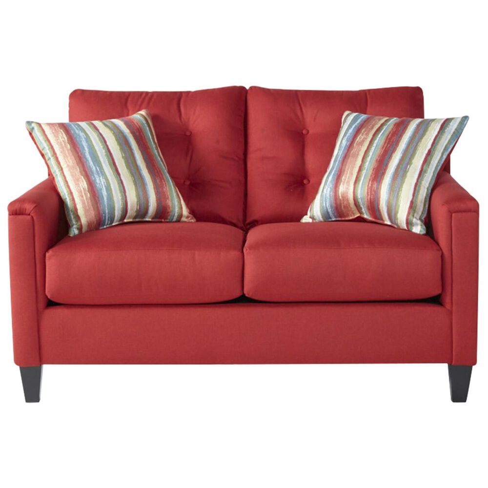 Hughes Furniture Stationary Loveseat in Jitterbug Red, , large