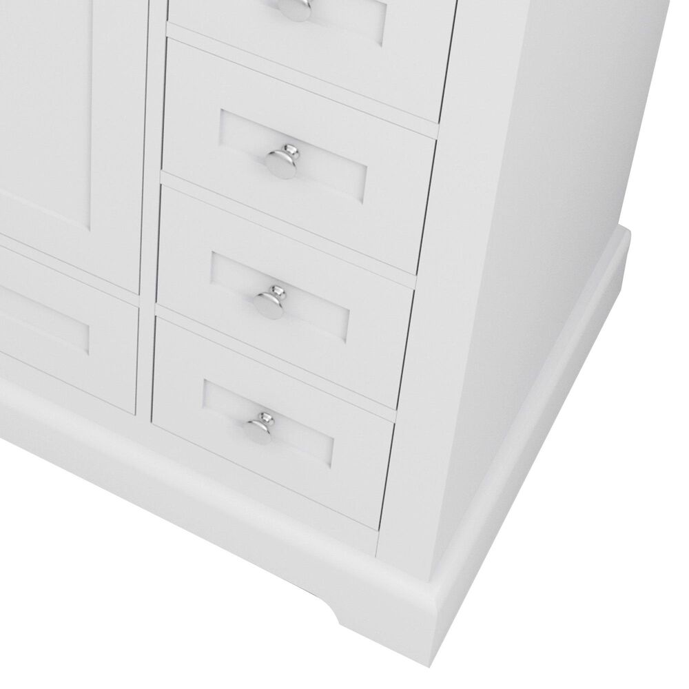 Lexora Home Dukes 48" Single Bathroom Vanity in White with 2 cm White Cultured Marble Top and Rectangular Sink, , large