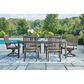 Ashley Rainier Ranch 7-Piece Patio Rectangular Dining Set in Brown and Beige, , large