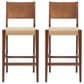 Linon Home Decor Cadence Bar Stool in Brown and Natural (Set of 2), , large