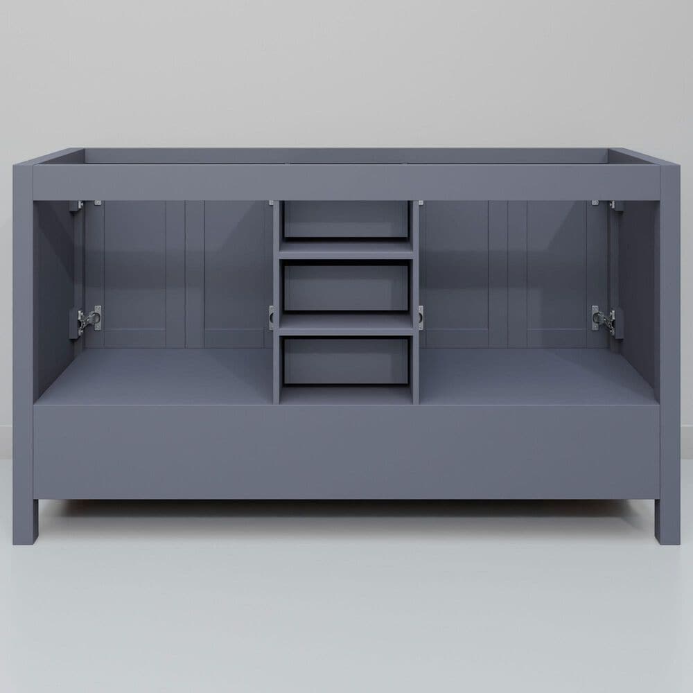 Lexora Home Jacques 60" Double Bathroom Vanity in Dark Grey with 2 cm White Carrara Marble Top and Rectangular Sinks, , large