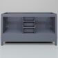 Lexora Home Jacques 60" Double Bathroom Vanity in Dark Grey with 2 cm White Carrara Marble Top and Rectangular Sinks, , large