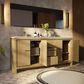 Lexora Home Lafarre 72" Double Bathroom Vanity in Rustic Acacia with 2 cm White Quartz Top and Rectangular Sinks, , large