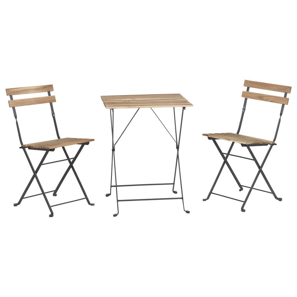 Timberlake 3-Piece Patio Folding Bistro Set in Brown and Black, , large