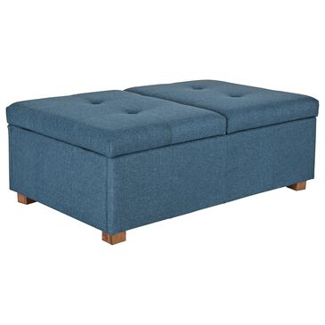 CorLiving Yves Storage Ottoman Bench in Blue, , large