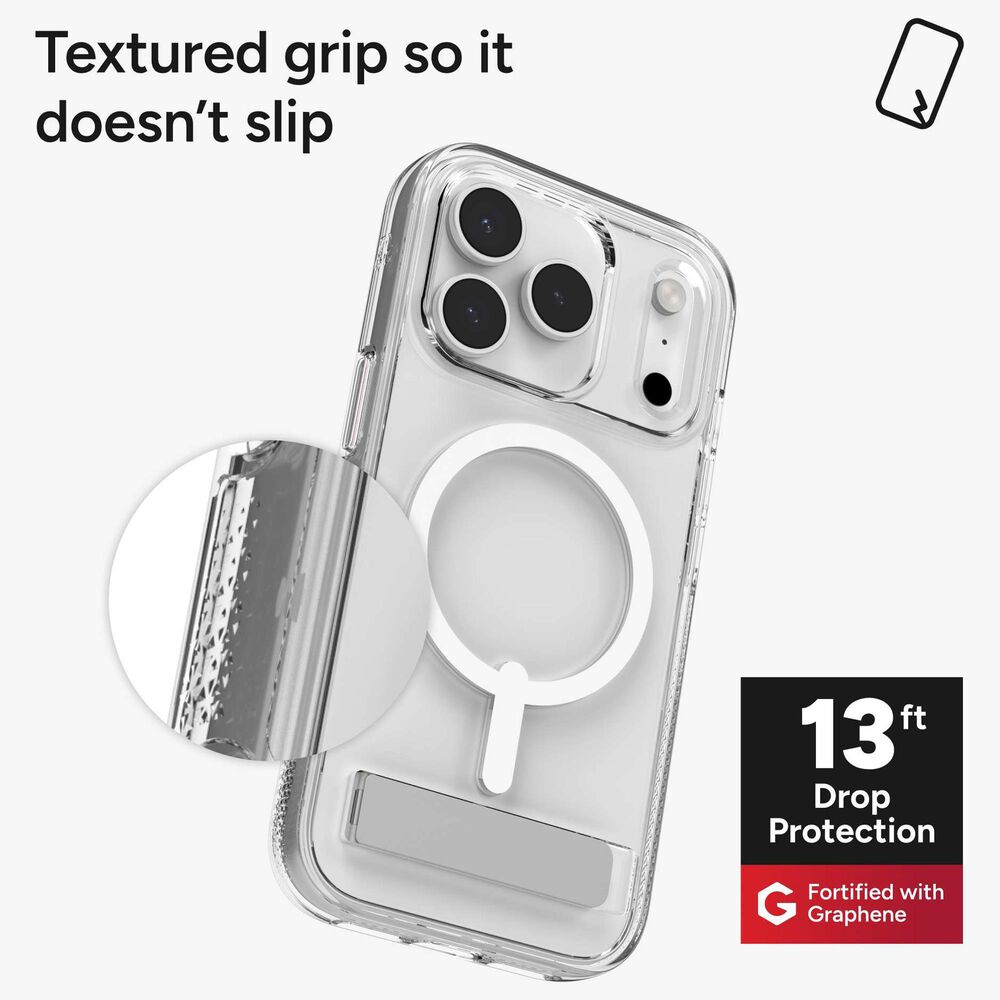 Zagg Crystal Palace Snap Case with Kickstand for Apple iPhone 17 Pro in Clear, , large
