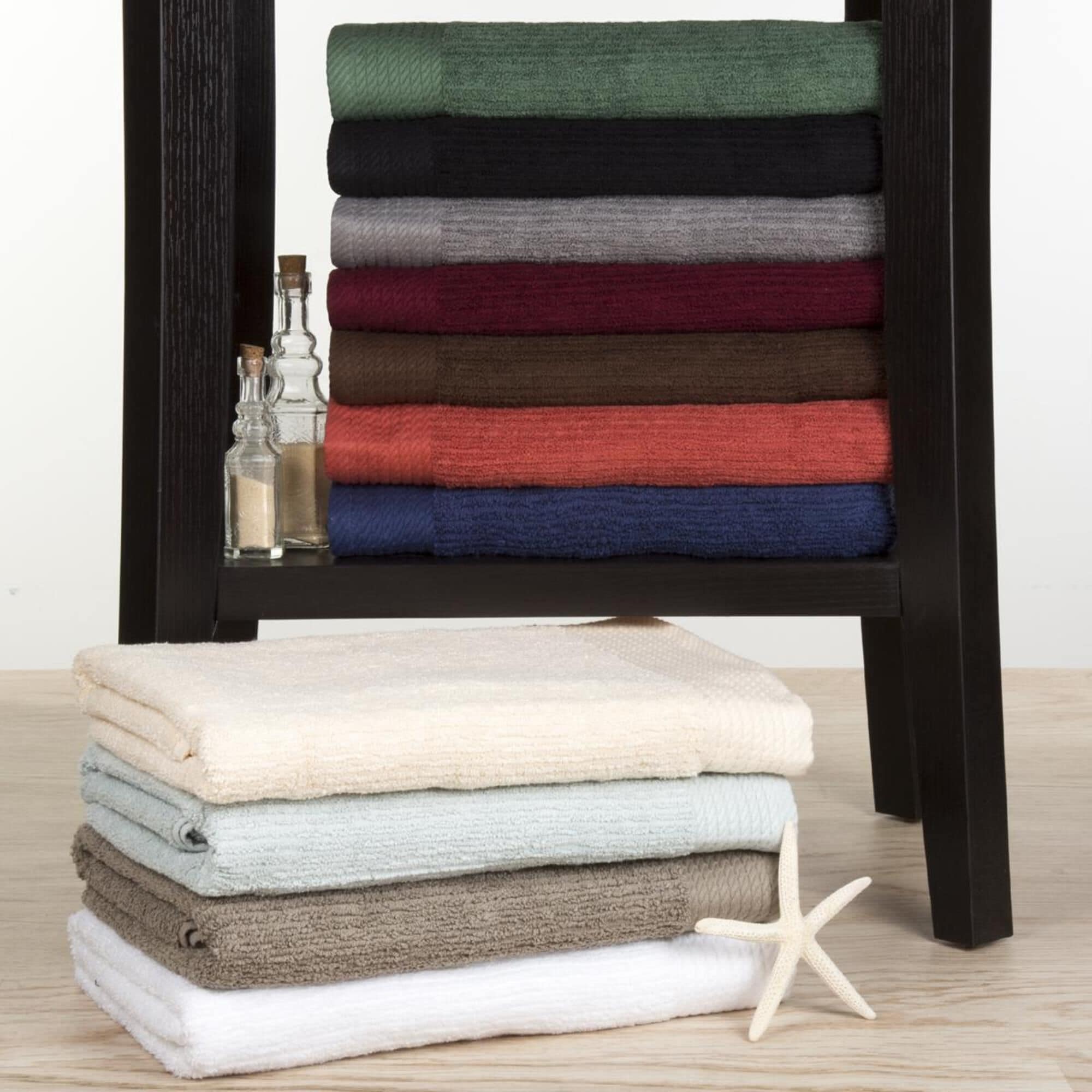 Timberlake Lavish Home Ribbed 100 Cotton 10 Piece Towel Set NFM
