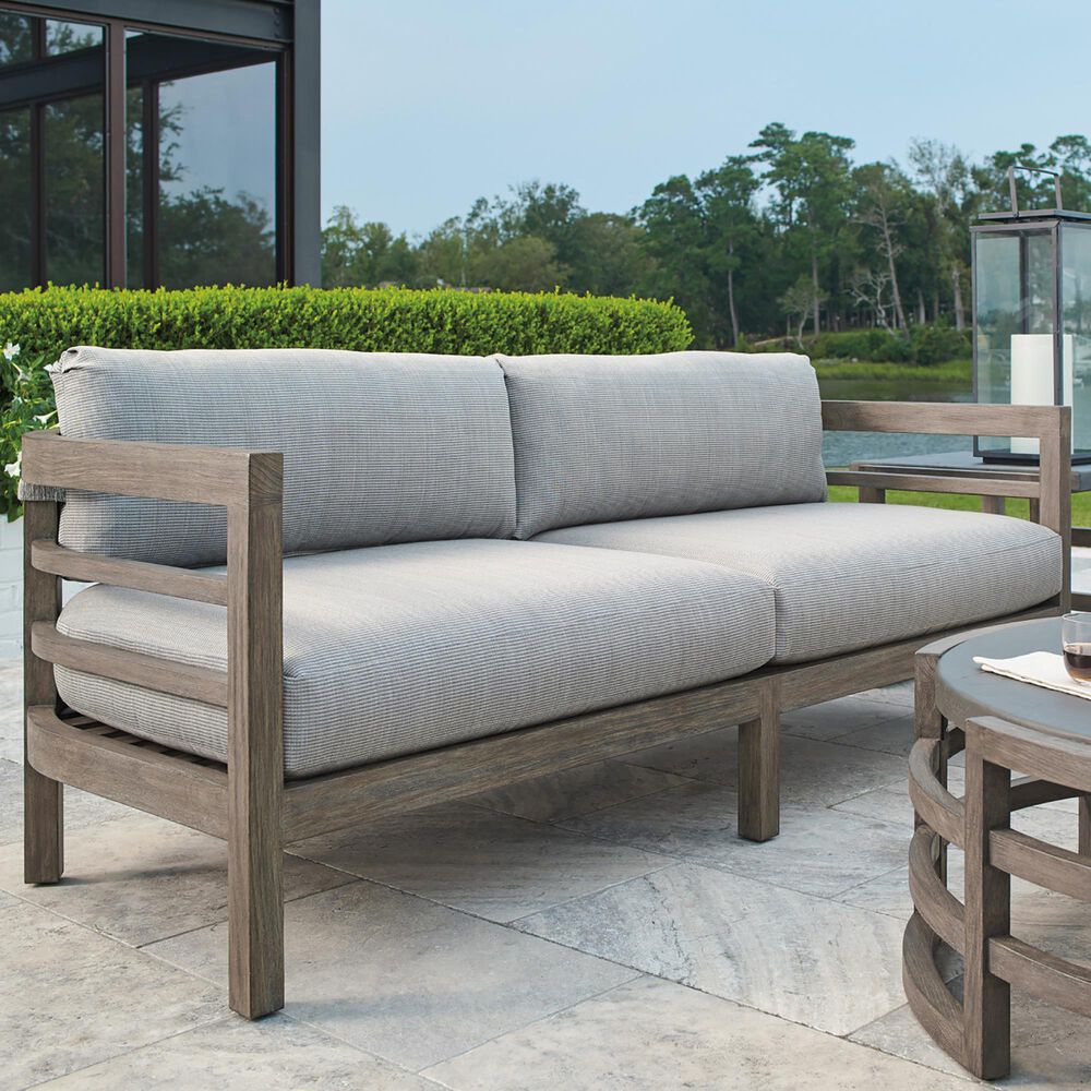 Lexington Furniture La Jolla Patio Outdoor Sofa in Weathered Gray, , large