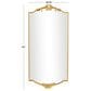 Maple and Jade Metal Floral Embellishments Wall Mirror in Gold, , large