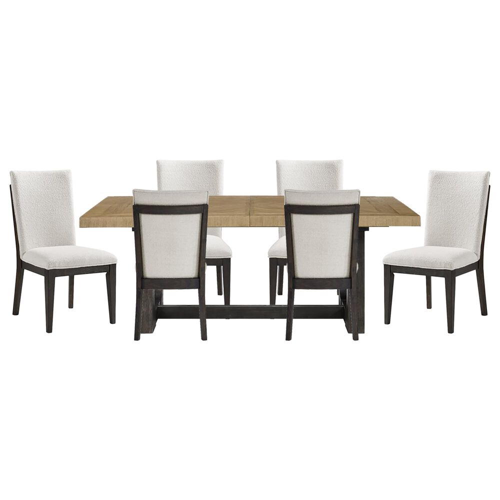 Golden Wave Furniture Sutton Place 7-Piece Rectangular Dining Set in Caramel and Cocoa, , large