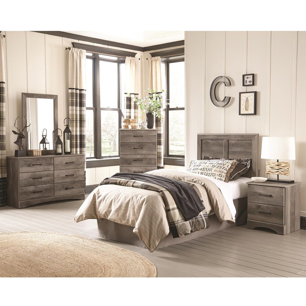 Seven Stars Brinkley 5 Piece Twin Bedroom Set in Manslough Oak, , large