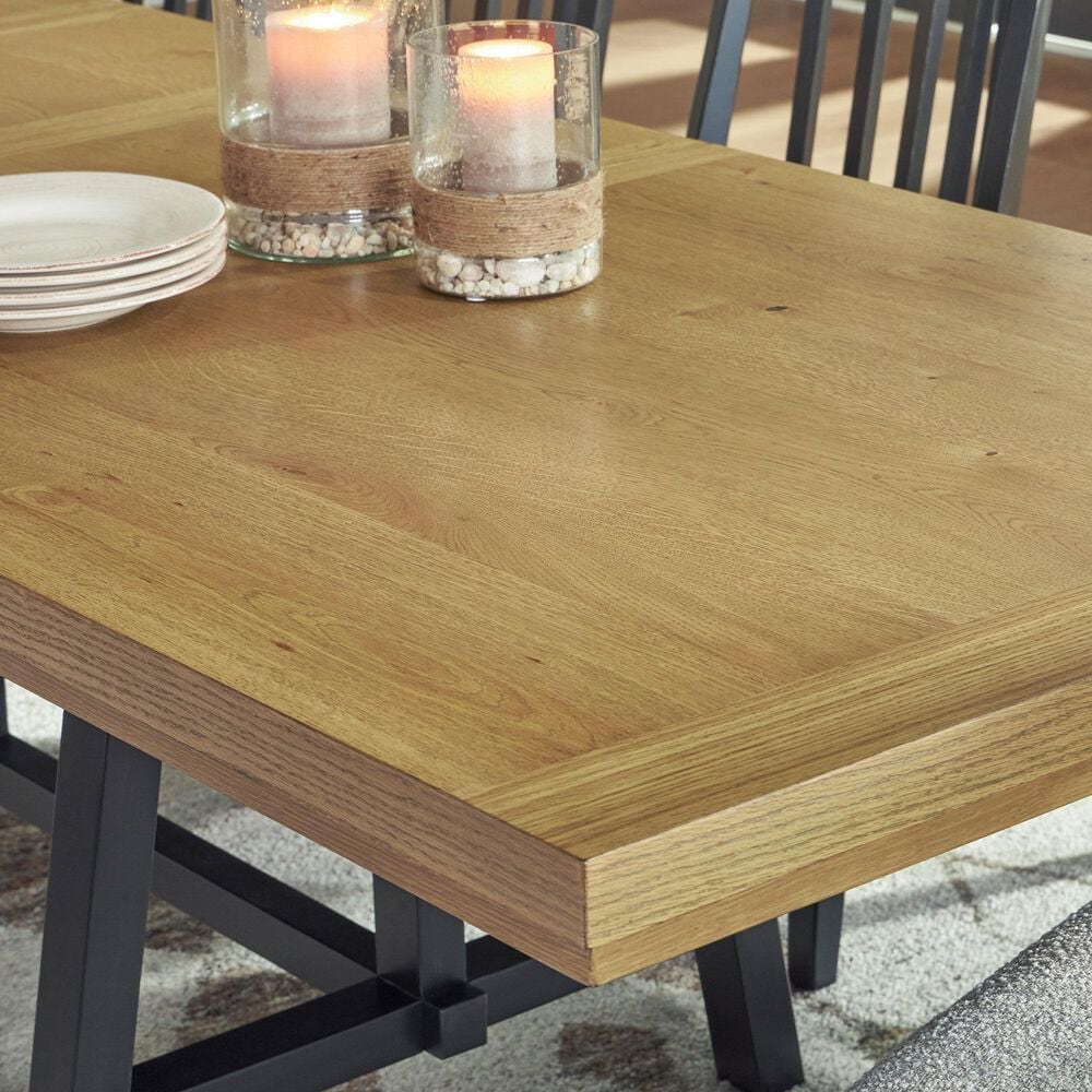 Ashley Galliden Extension Dining Table in Black and Brown - Table Only, , large