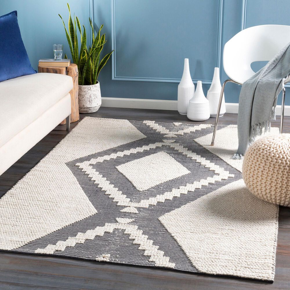 Surya Azalea 10&#39; x 14&#39; Black and Ivory Indoor/Outdoor Area Rug, , large