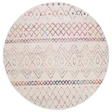 Safavieh Madison MAD798A 4" Round Ivory and Fuchsia Area Rug, , large