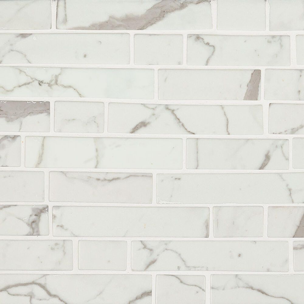 MS International Statuario Celano 12" x 12" Glass Mosaic Sheet, , large