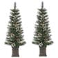 The Gerson Company 4" Potted Hard Christmas Trees in Green (Set of 2), , large