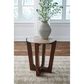 Ashley Tanidore Round End Table in Warm Brown, , large