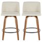 Lumisource Tintori Counter Stool in Cream, Walnut and Black (Set of 2), , large