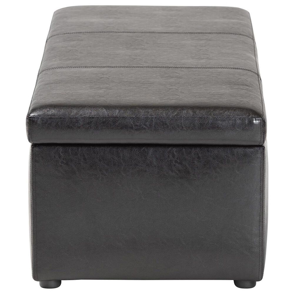 Baxton Studio Dennehy Storage Ottoman in Black, , large