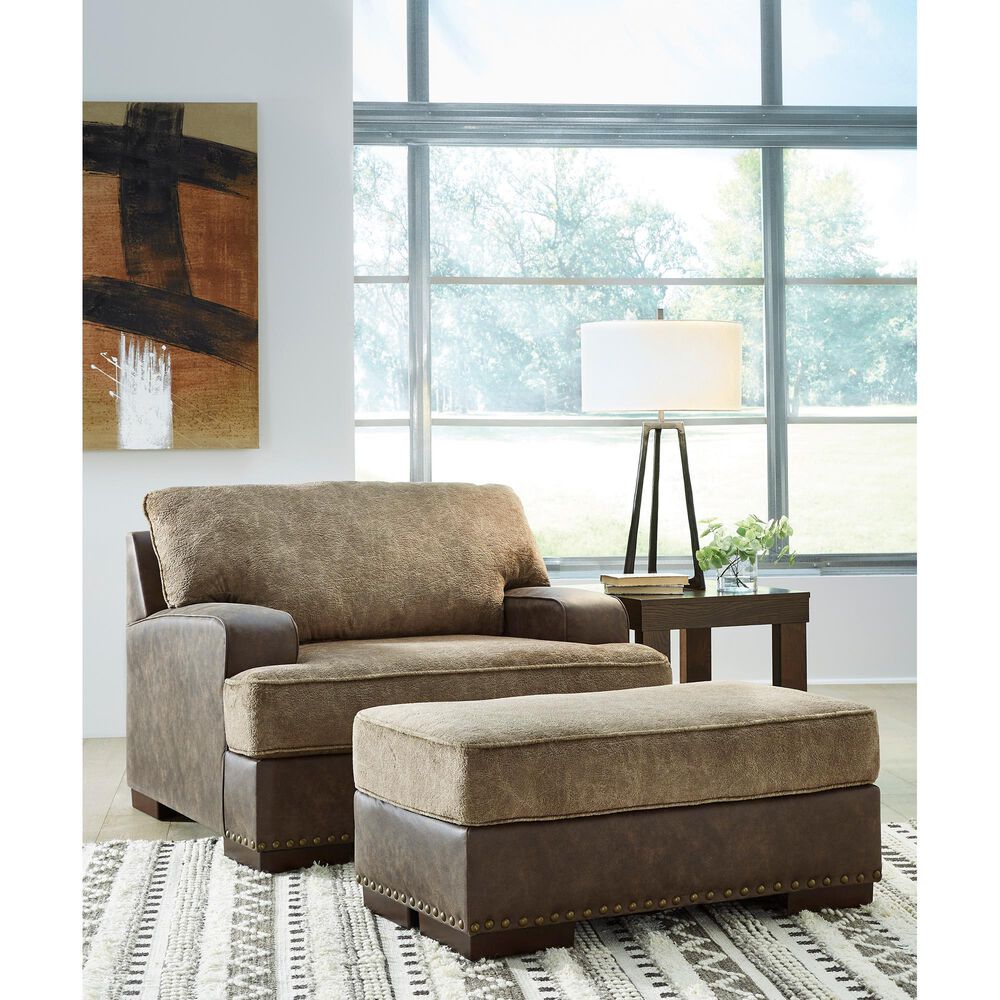 Ashley Alesbury Ottoman in Chocolate, , large