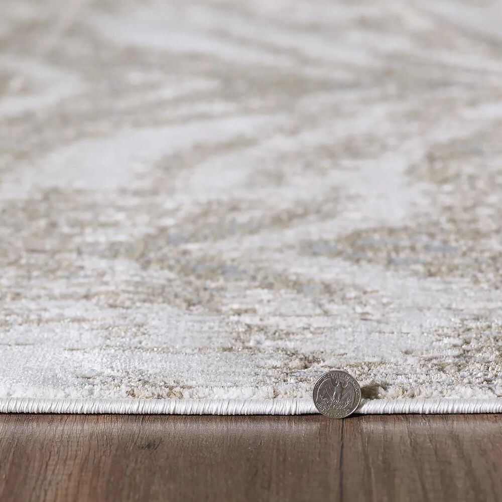 Kas Oriental Rugs Luna Herringbone 9&#39;10&quot; x 13&#39;2&quot; Silver and Gold Area Rug, , large