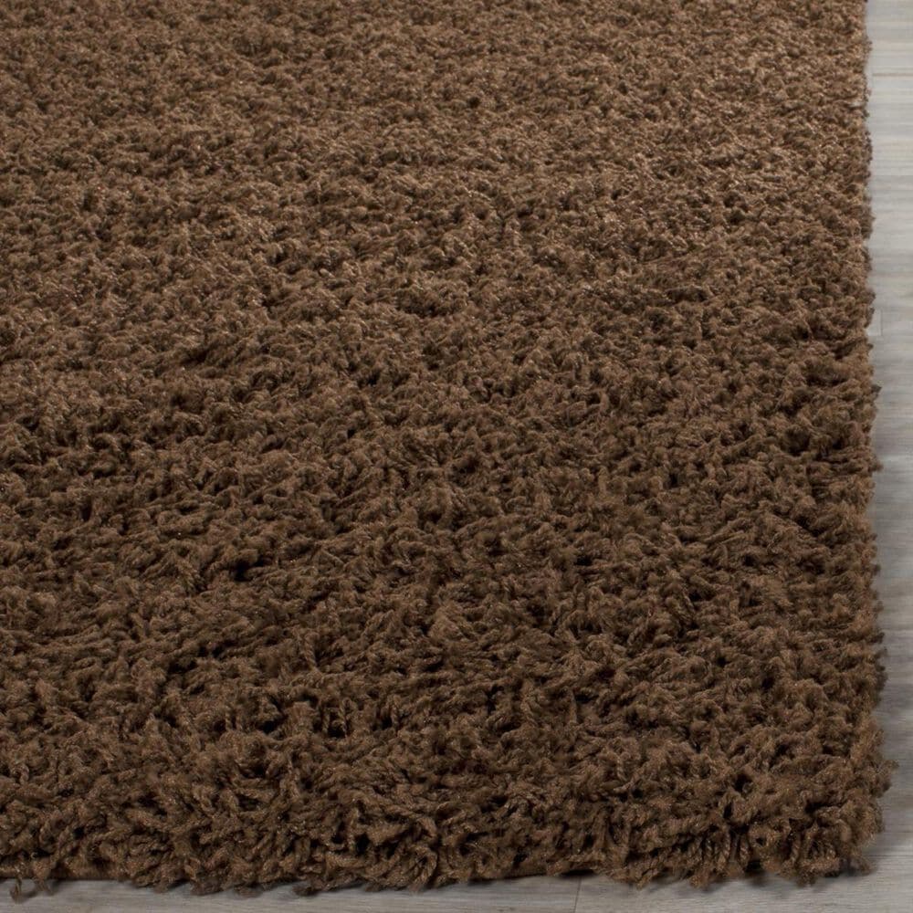 Safavieh Athens Shag SGA119A-5 5&#39;1&quot; x 7&#39;6&quot; Brown Area Rug, , large