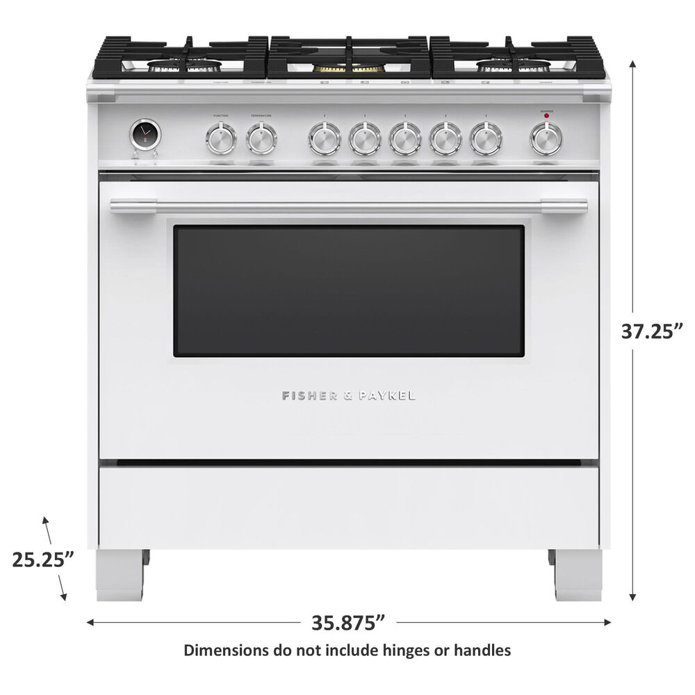 Fisher &amp; Paykel 36&quot; Freestanding Classic Dual Fuel Ranges in White, , large