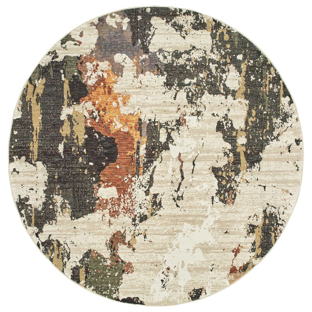 Oriental Weavers Evolution Beige 7"10" Round Area Rug, , large