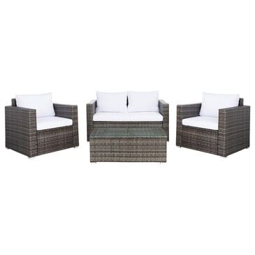 Safavieh Brielle 4-Piece Patio Living Set in Grey Brown, , large