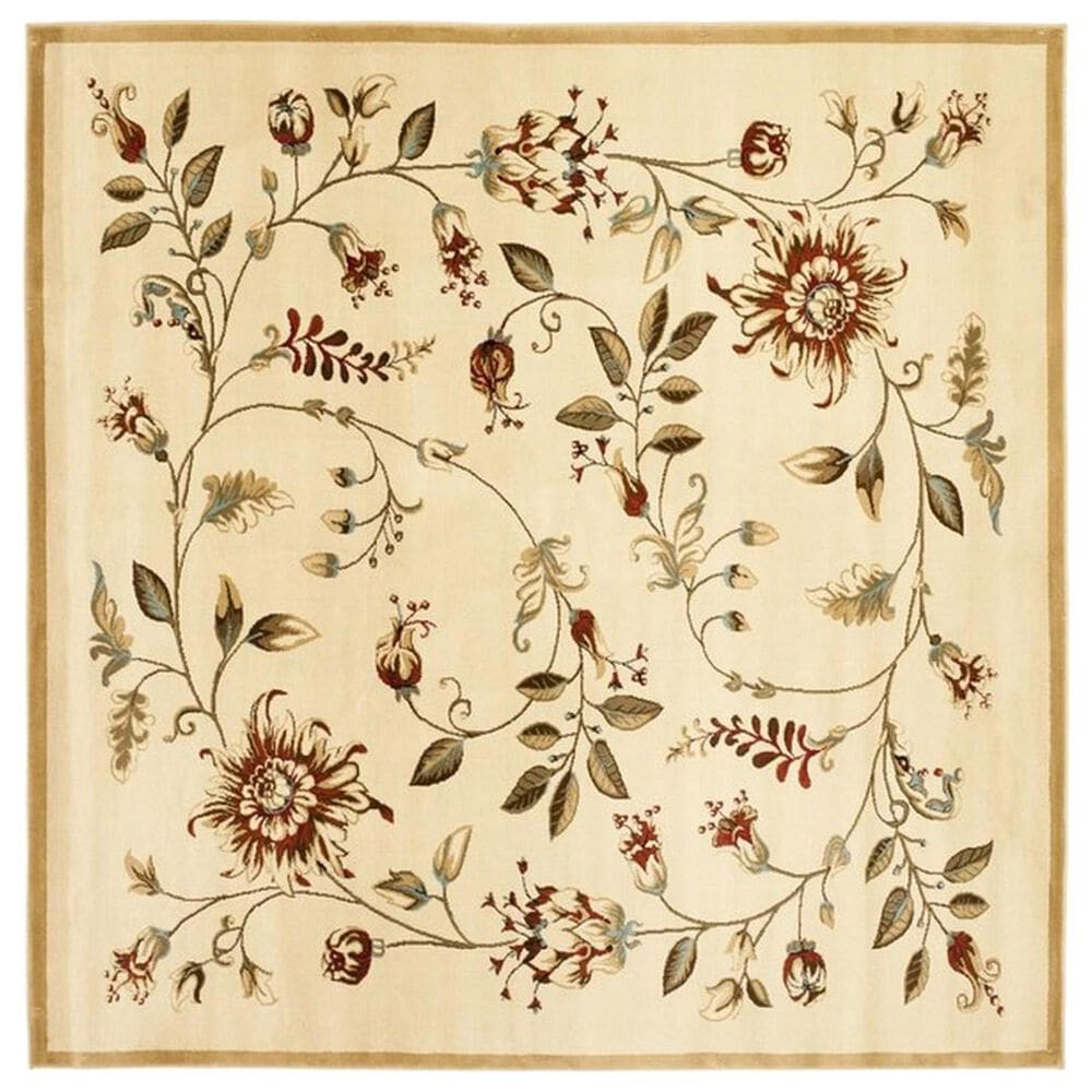 Safavieh Lyndhurst  6"7" Square Ivory and Multicolor Area Rug, , large