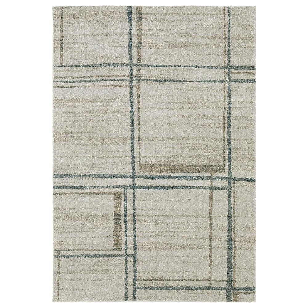 Oriental Weavers Alton Geo Shapes 2"3" x 7"6" Beige and Blue Runner, , large