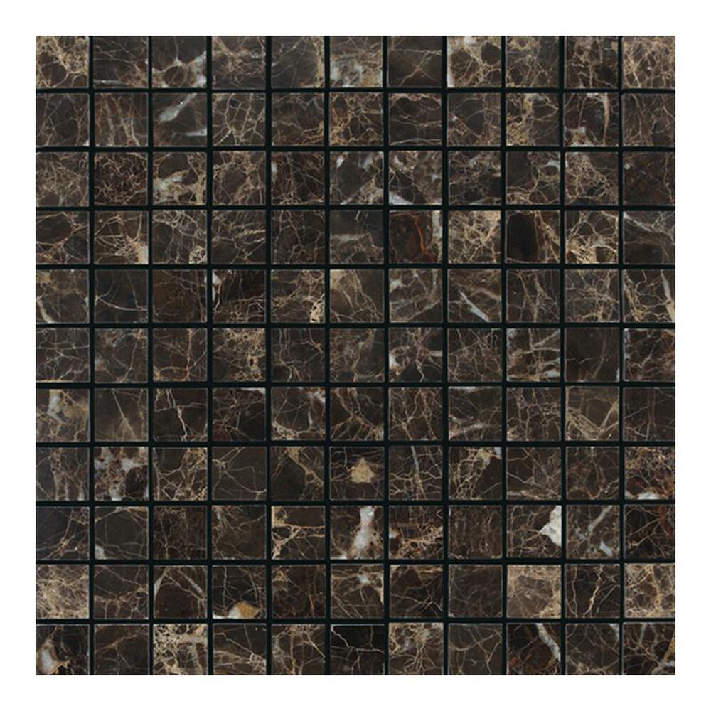 Dal-Tile Marble Emperador Dark 12" x 12" Honed Natural Stone Mosaic Sheet, , large