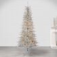 The Gerson Company 7.5" Pre-Lit Tuscany Tinsel Christmas Tree with 450 Lights in Silver, , large