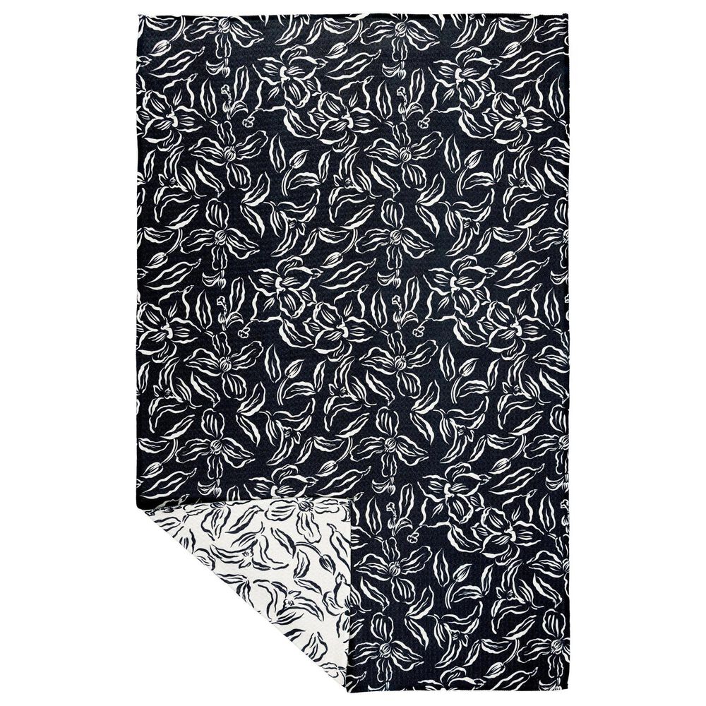 MuKitchen Vibe Dish Towel in Water Lily Black and White, , large